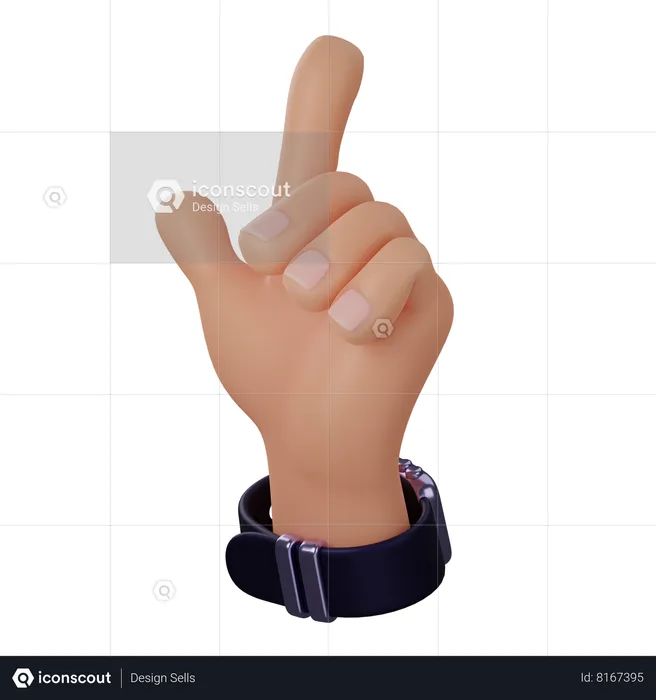 Up Pointing Hand  3D Icon