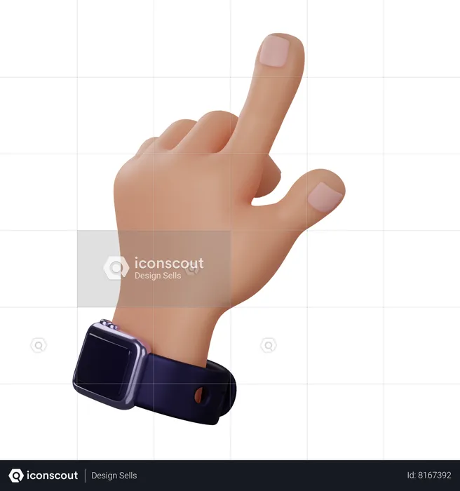 Up Pointing Hand Emoji 3D Icon