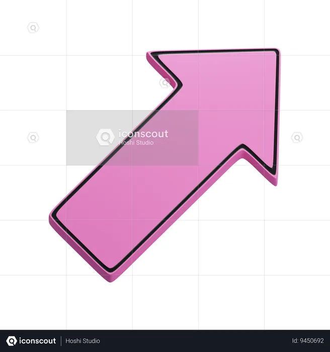 Up right arrow  3D Icon