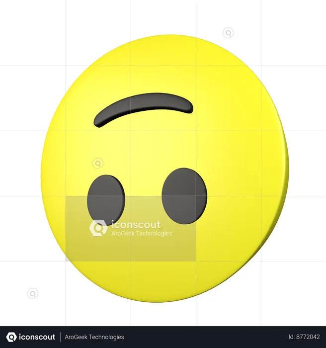 Upide Down face Emoji 3D Icon