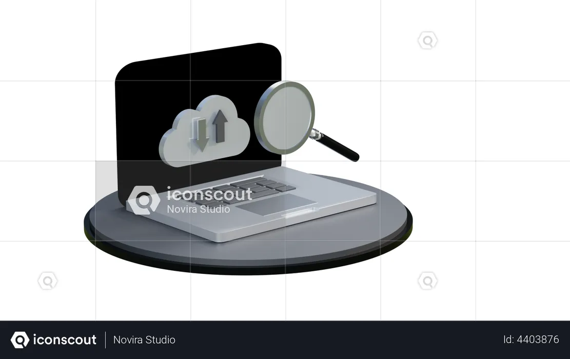 Upload and download from notebook icon  3D Illustration