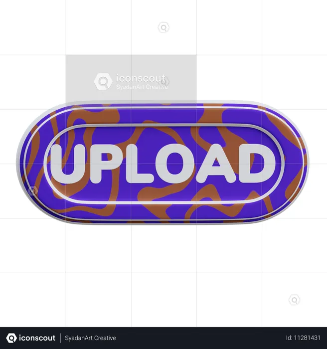 Upload Button  3D Icon