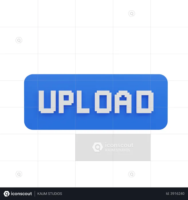 Upload Button  3D Illustration