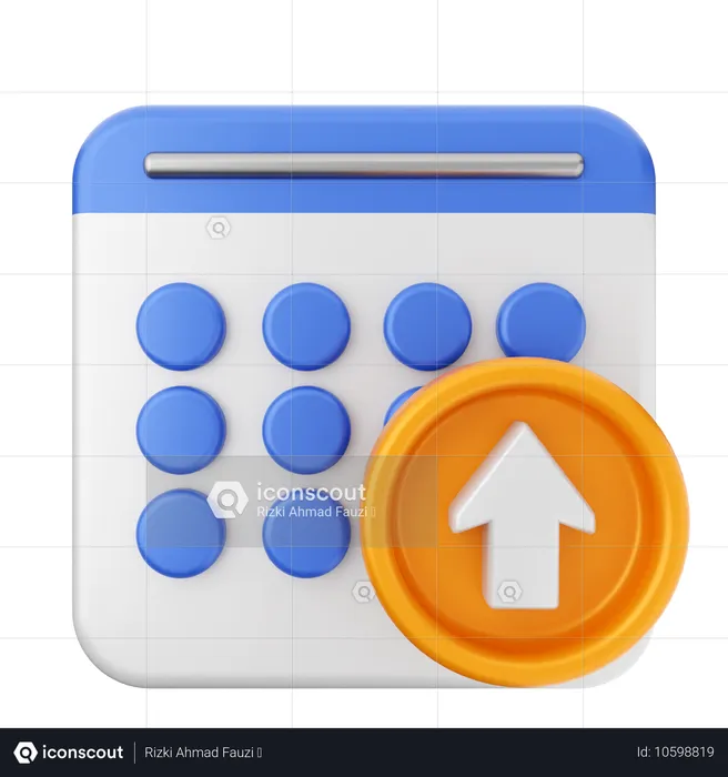 Upload Calendar  3D Icon