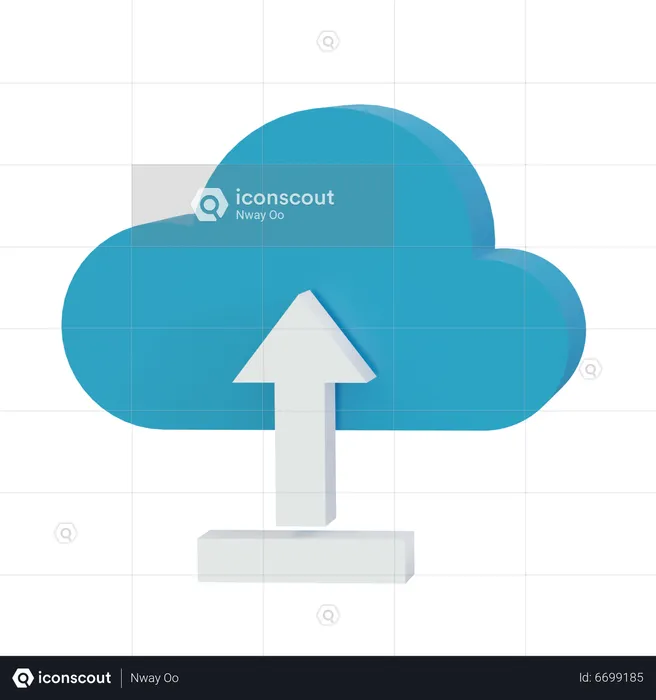Upload Cloud  3D Icon
