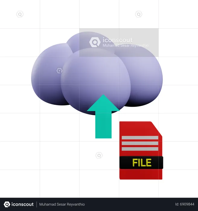 Cloud-Datei hochladen  3D Icon