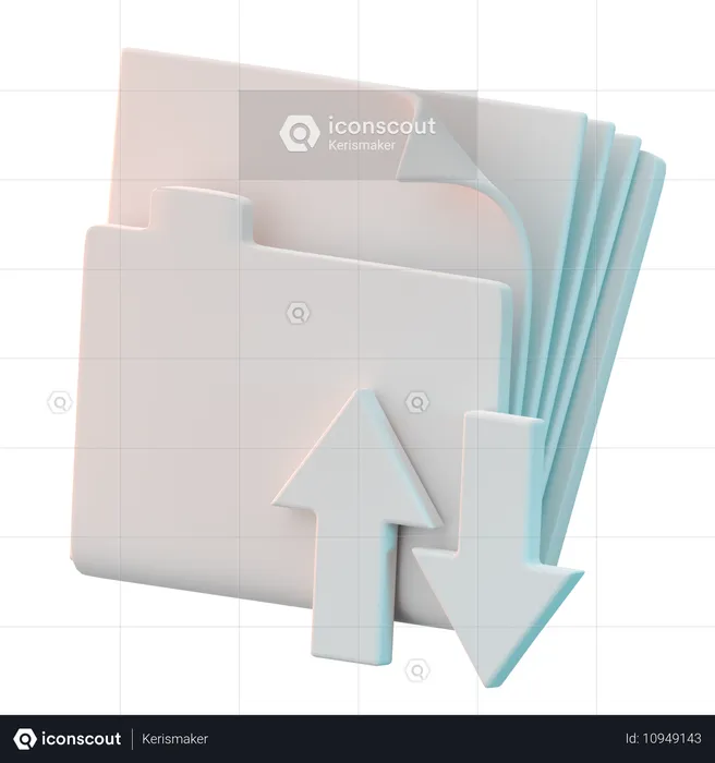 Upload Download File  3D Icon