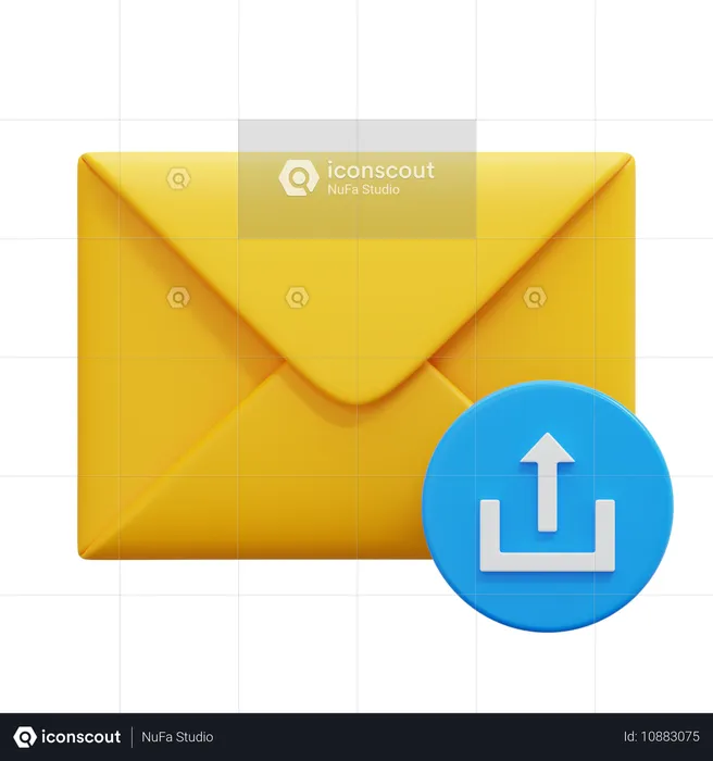 Upload Email  3D Icon