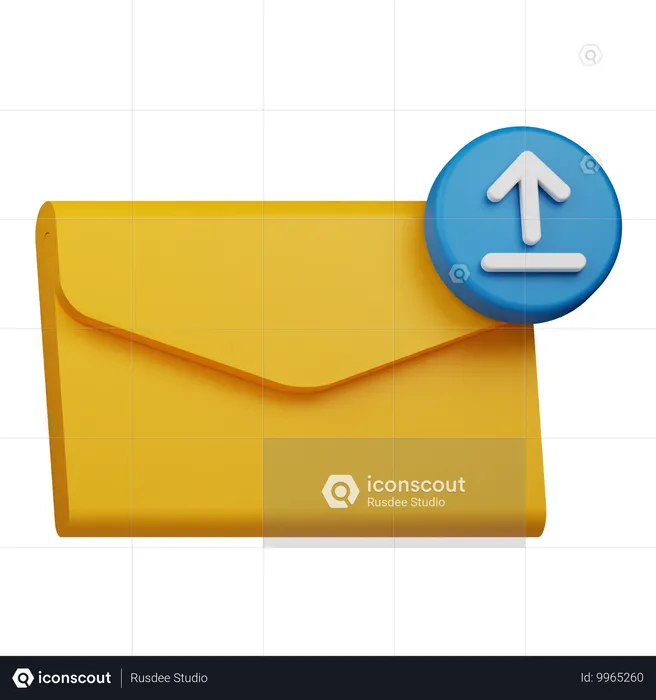 Upload Email  3D Icon