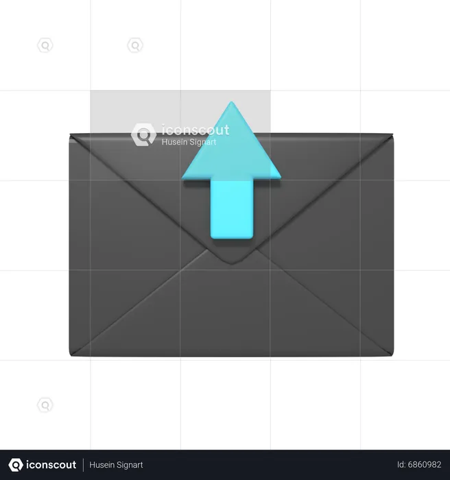 Upload Mail  3D Icon