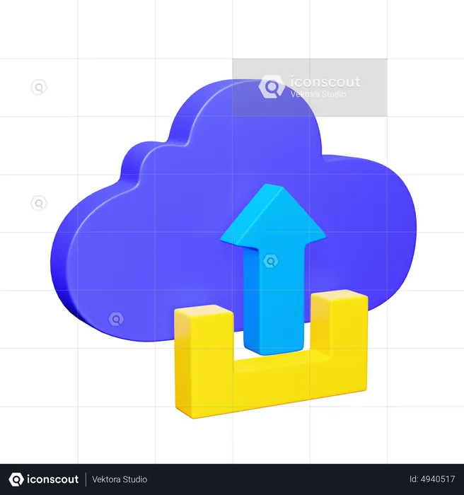 Uploading Cloud  3D Icon