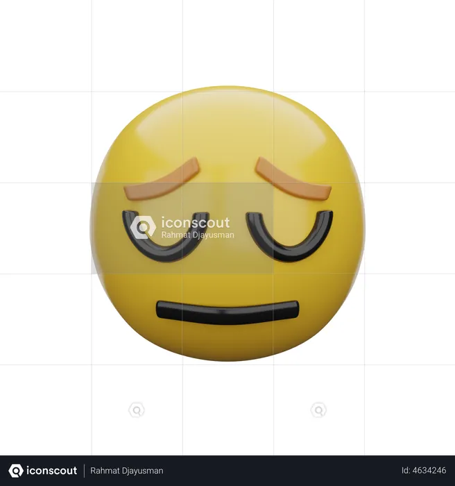Upset Face Emoji 3D Emoji