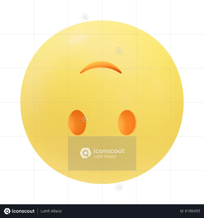 Upside Down Face Emoji 3D Icon