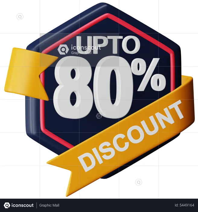 Upto 80 Percent Discount  3D Icon