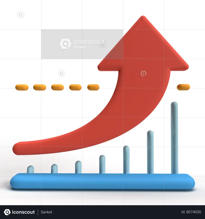 Upward Stocks  3D Icon