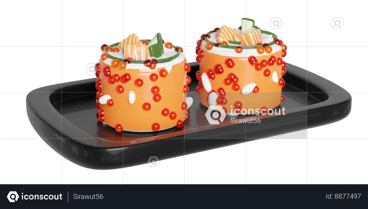 Sushi uramaki  3D Icon