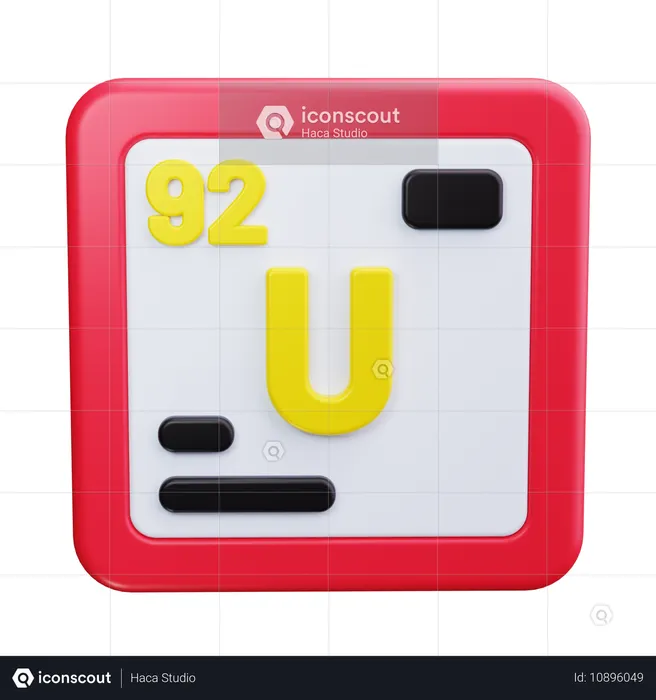 Uranium Atom  3D Icon