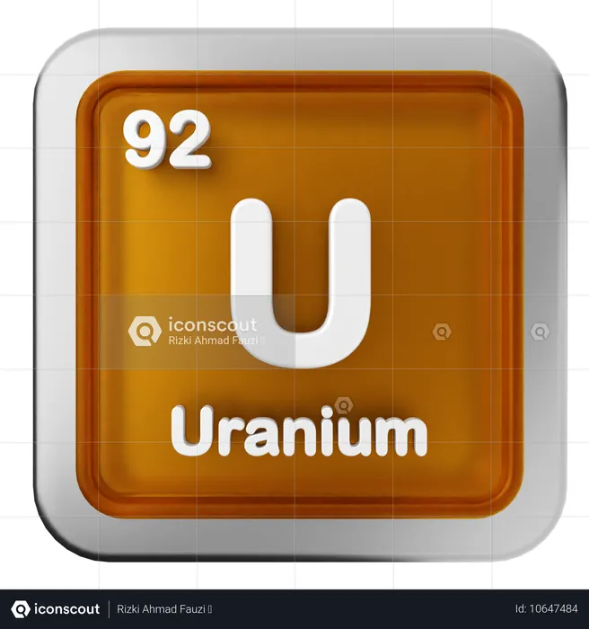 Uranium Periodic Table  3D Icon