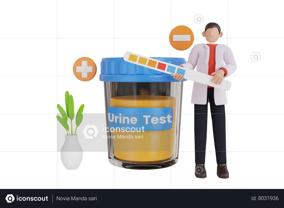 Urine test for medical purposes  3D Illustration