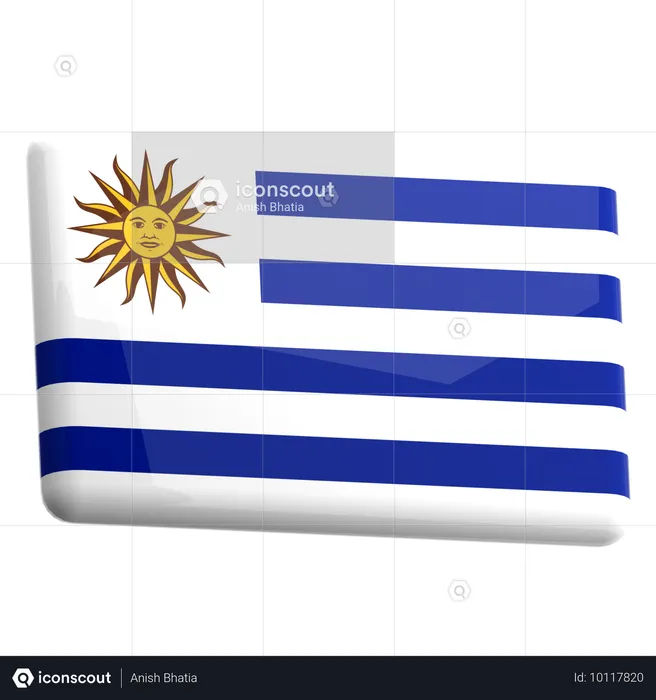 Uruguay Flag 3D Icon