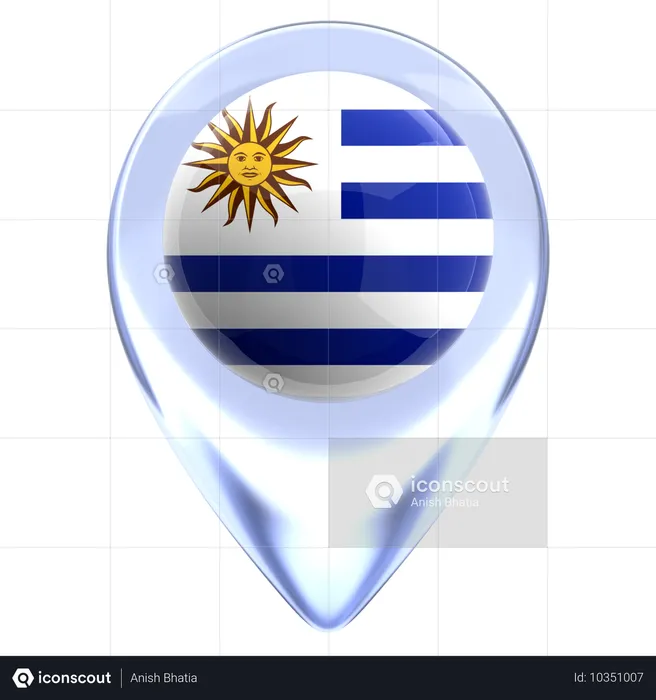 Uruguay Flag 3D Icon