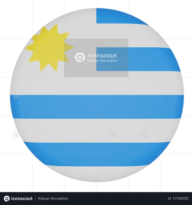 Uruguay Flag 3D Icon