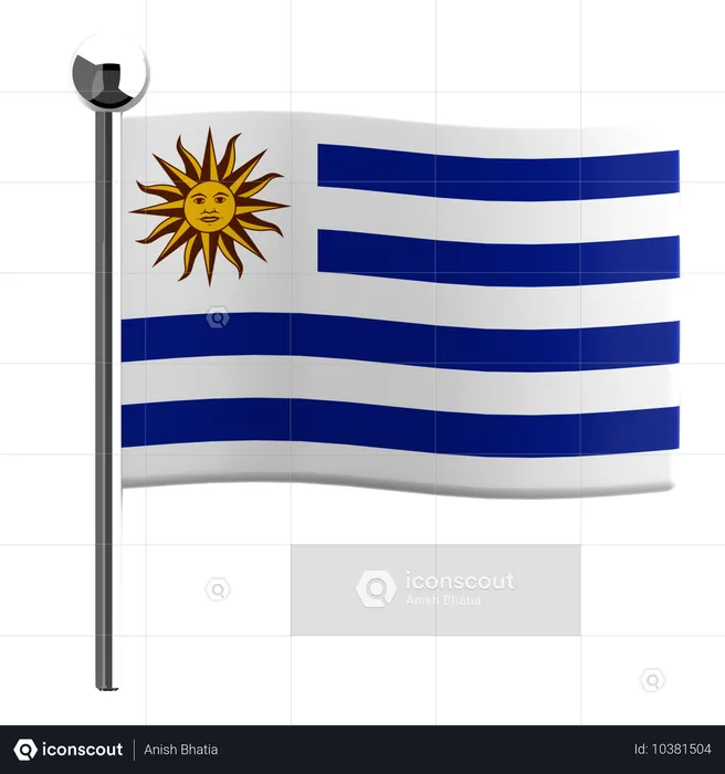 Uruguay Flag 3D Icon