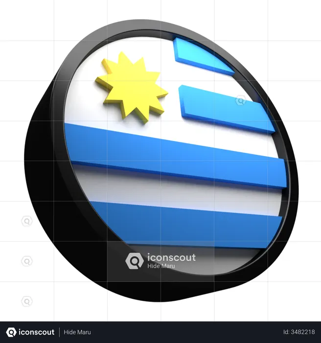 Uruguay Flag Flag 3D Illustration