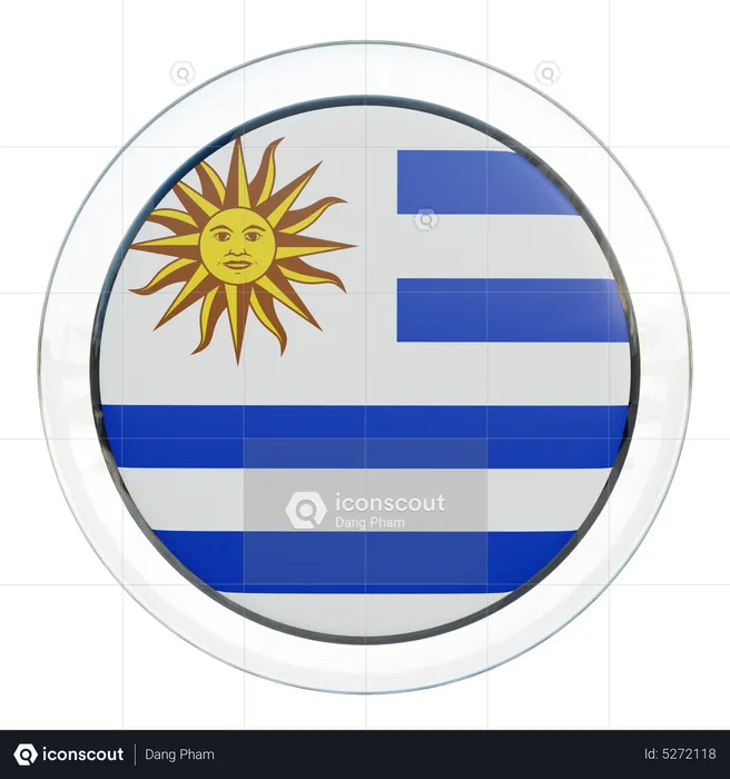 Uruguay Round Flag Flag 3D Icon