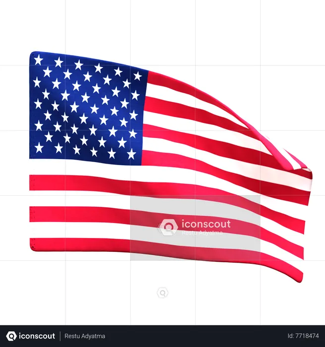 Us Flag Flag 3D Icon