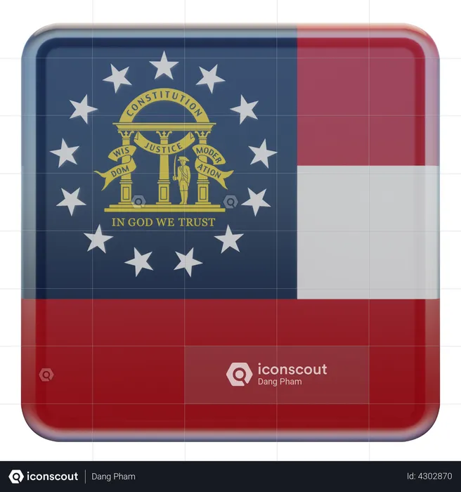US Georgia Flag Flag 3D Illustration