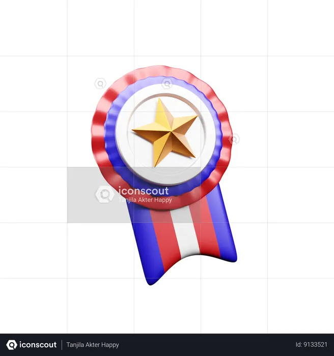 Usa Badge  3D Icon