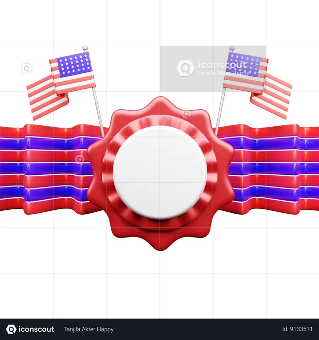 Usa Badge  3D Icon