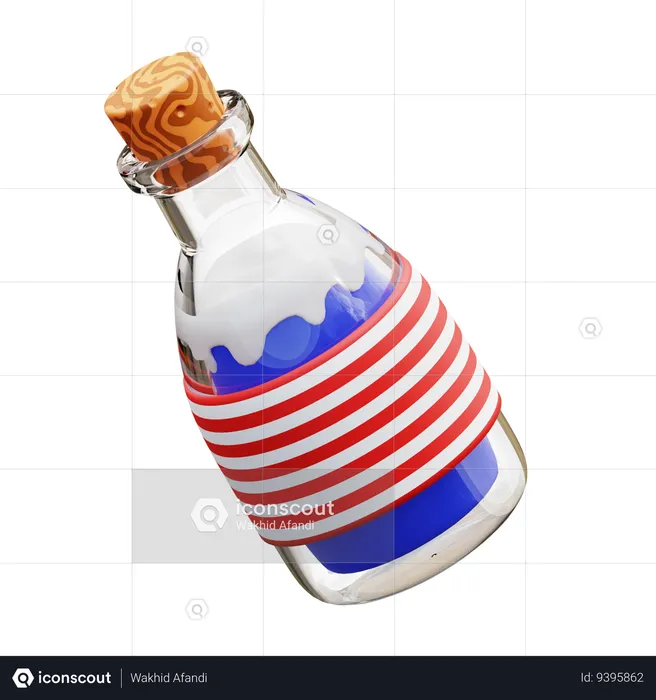 Usa Bottle Ornament  3D Icon