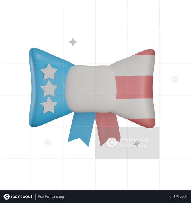 Usa Bow Tie  3D Illustration