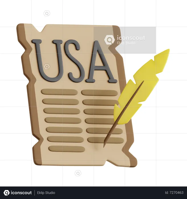 Usa Declaration  3D Icon