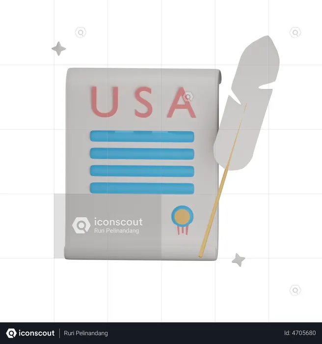 Usa Declaration  3D Illustration