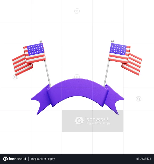 Usa Flag  3D Icon