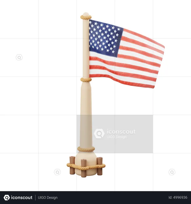 Eine Flagge  3D Icon