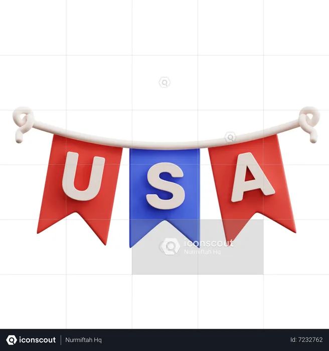 USA Flags Ornament  3D Icon