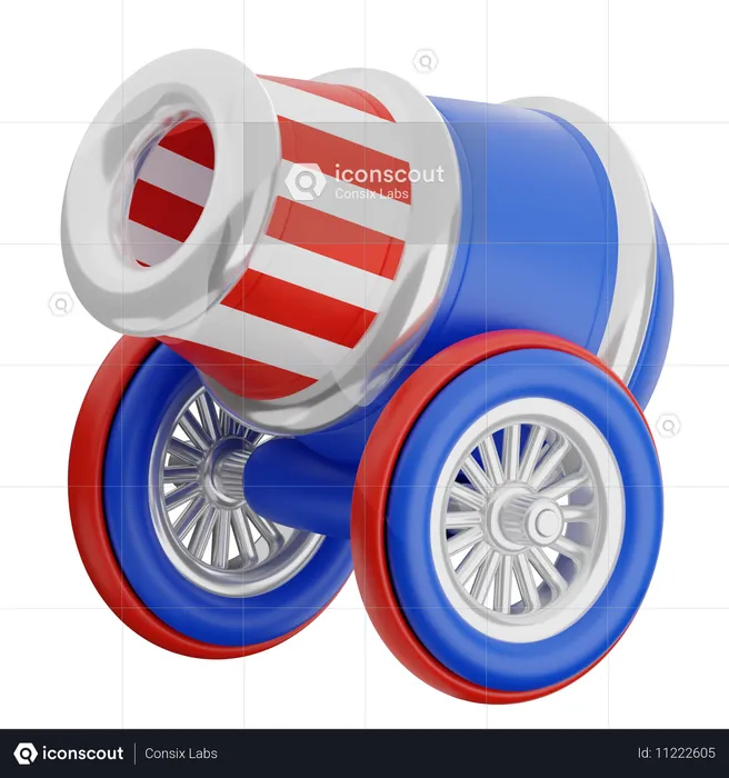 Canon de l'indépendance des États-Unis  3D Icon