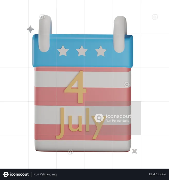 Usa Independence Calendar  3D Illustration