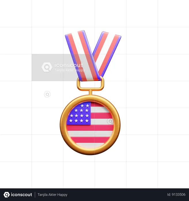 Usa Medal  3D Icon