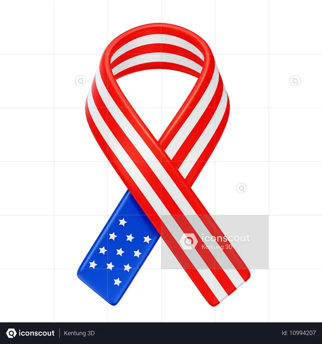 Usa Ribbon  3D Icon