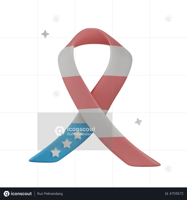 Usa Ribbon  3D Illustration