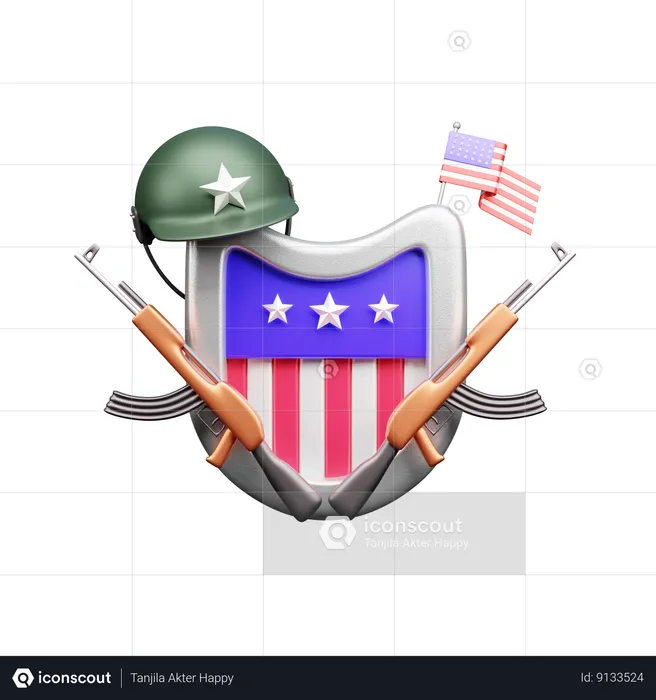 Usa Shield  3D Icon