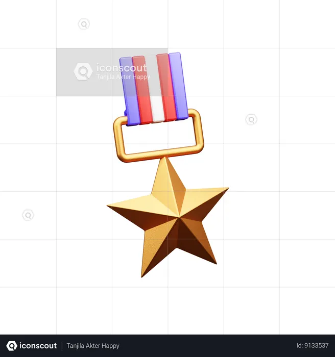 Usa Star  3D Icon