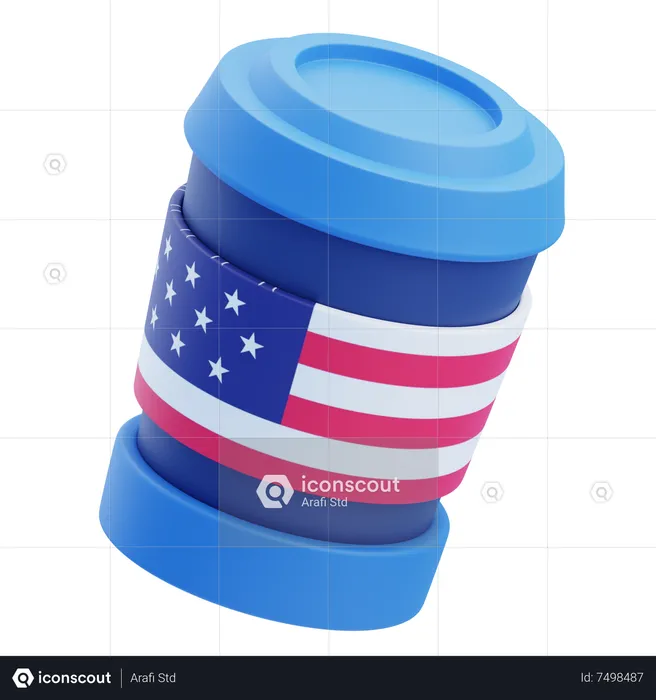 Usa Tumbler  3D Icon