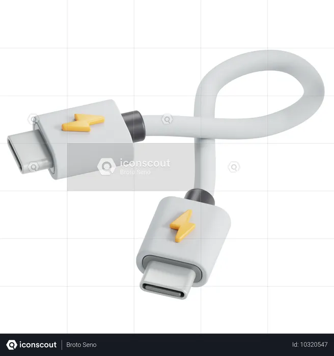 USB C auf C  3D Icon