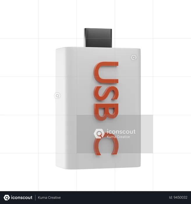 Usb C Storage  3D Icon